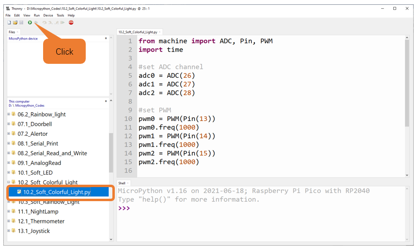 10. Chapter Potentiometer & LED — fnk0058-docs v1.0.0 documentation