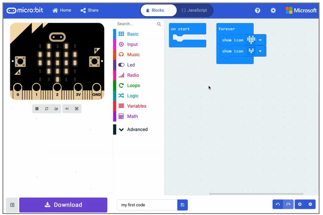 set coding tasks in seconds | micro:bit Images High... Code & Programming — fnk0071-docs v1.0.0 documentation