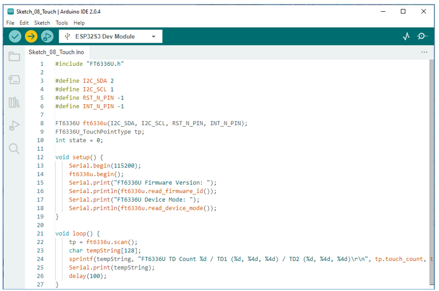 8. Chapter Touch of Freenove 2.8-Inch Screen — fnk0086-docs v1.0.0